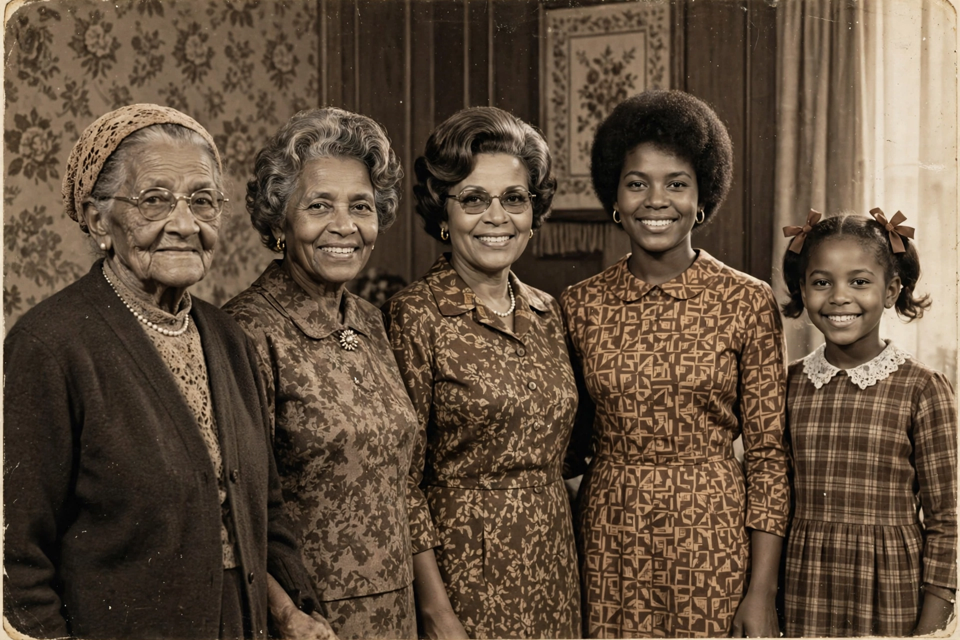 Five generations of family, 1969